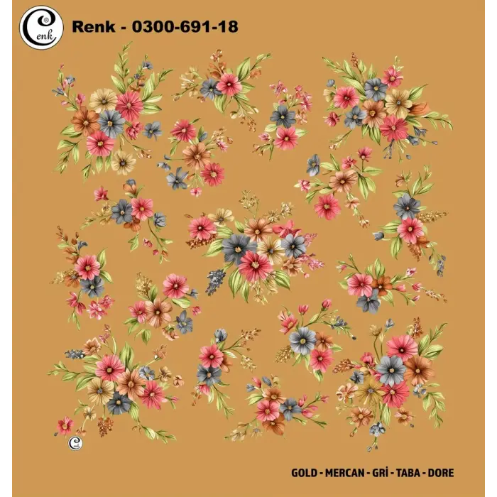 Cenk 100 cm Desenli Oyalık Yazma (Cnk-691-18)