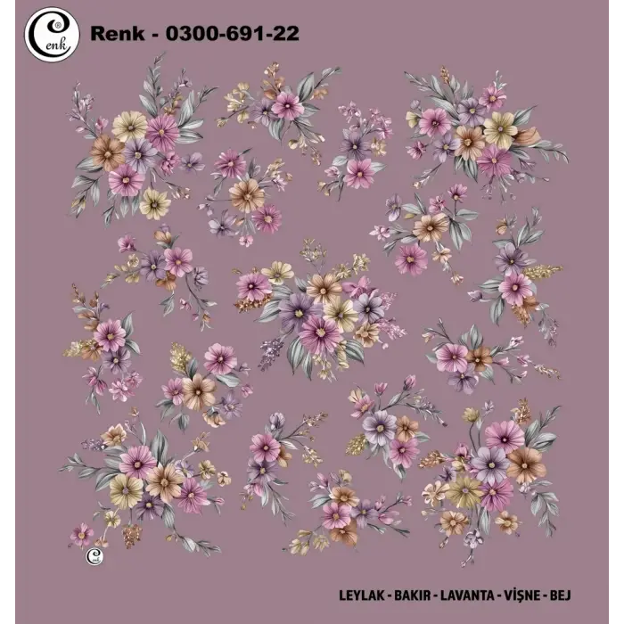 Cenk 100 cm Desenli Oyalık Yazma (Cnk-691-22)