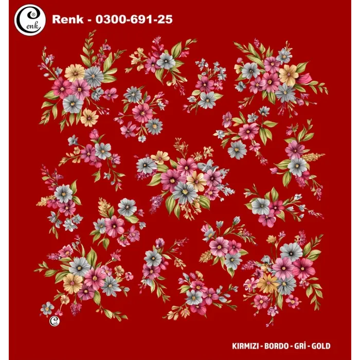 Cenk 100 cm Desenli Oyalık Yazma (Cnk-691-25)