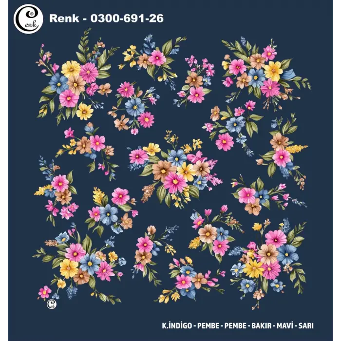 Cenk 100 cm Desenli Oyalık Yazma (Cnk-691-26)