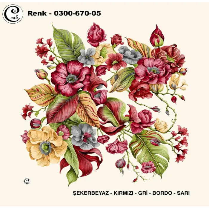 Cenk 100 cm Desenli Oyalık Yazma (Cnk-670-05)