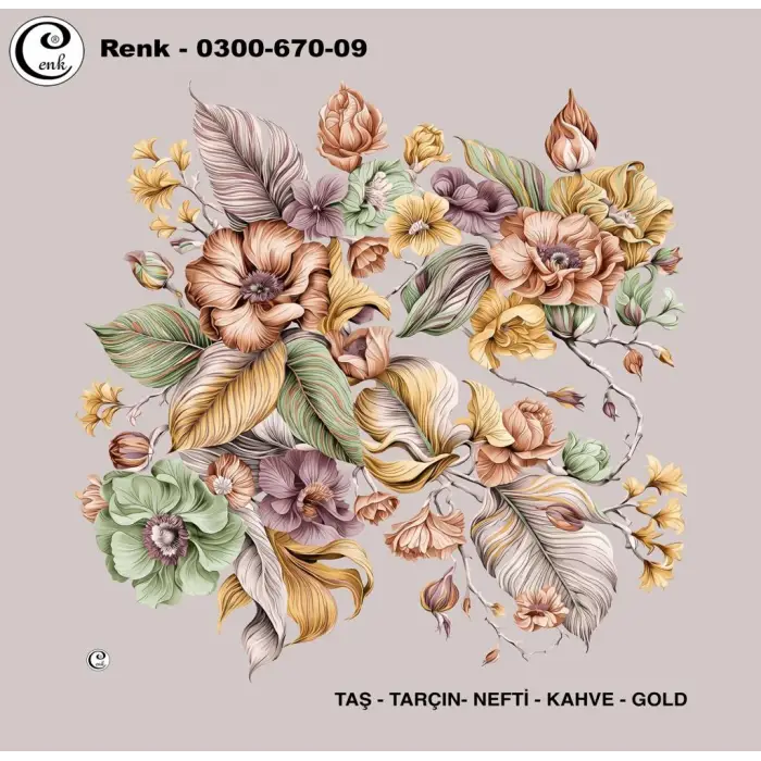 Cenk 100 cm Desenli Oyalık Yazma (Cnk-670-09)