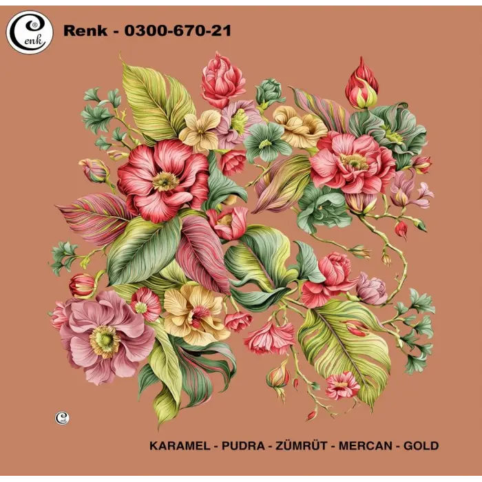 Cenk 100 cm Desenli Oyalık Yazma (Cnk-670-21)