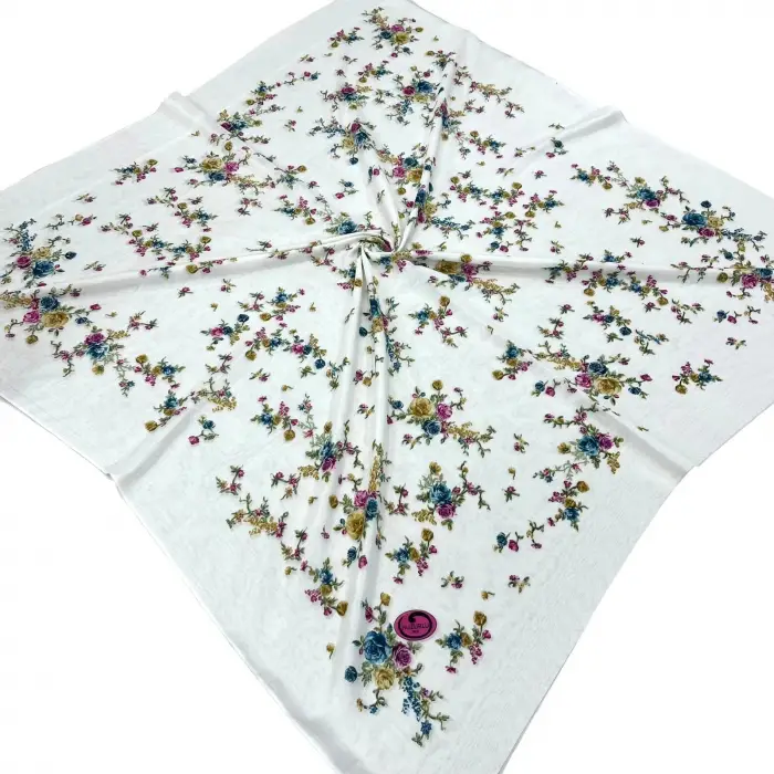 Huzurlu İpek Polyester Oyalık Yazma 100 cm - (PY01-07)