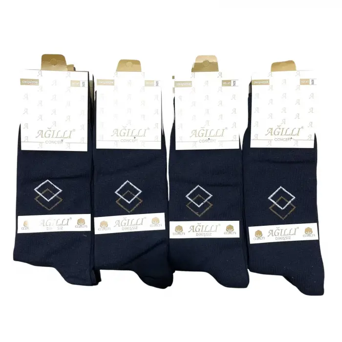 Ağıllı Erkek Dikişsiz Soket Çorap 12 Adet-(EÇ02-01)