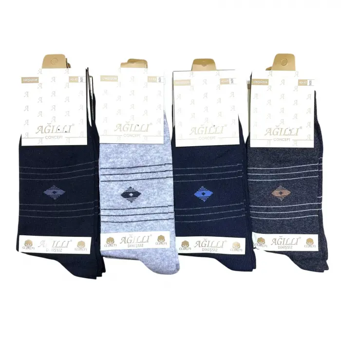 Ağıllı Erkek Dikişsiz Soket Çorap 12 Adet-(EÇ02-05)