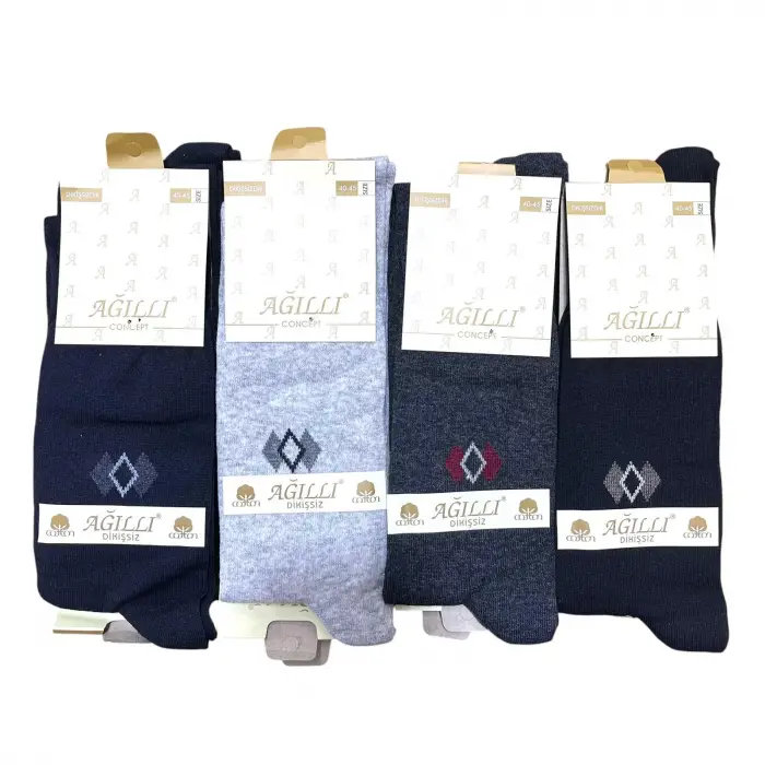 Ağıllı Erkek Dikişsiz Soket Çorap 12 Adet-(EÇ02-08)