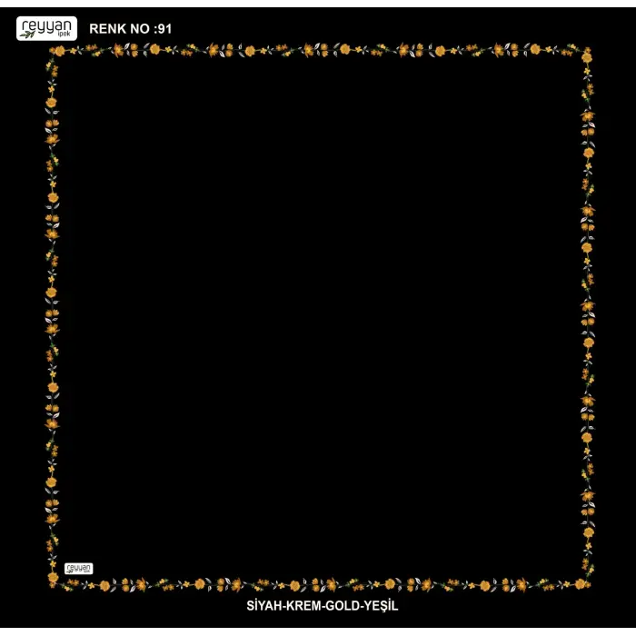 Reyyan İpek 100 cm Desenli Oyalık Yazma (ryyn-449-01)