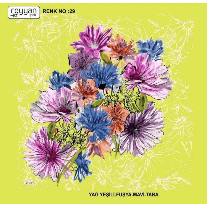 Reyyan İpek 100 cm Desenli Oyalık Yazma (ryyn-450-03)