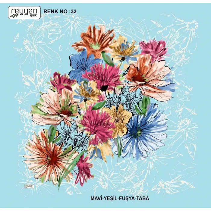 Reyyan İpek 100 cm Desenli Oyalık Yazma (ryyn-450-04)