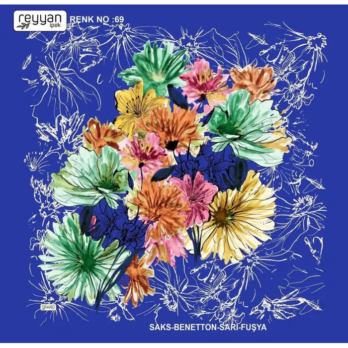 Reyyan İpek 100 cm Desenli Oyalık Yazma (ryyn-450-05)