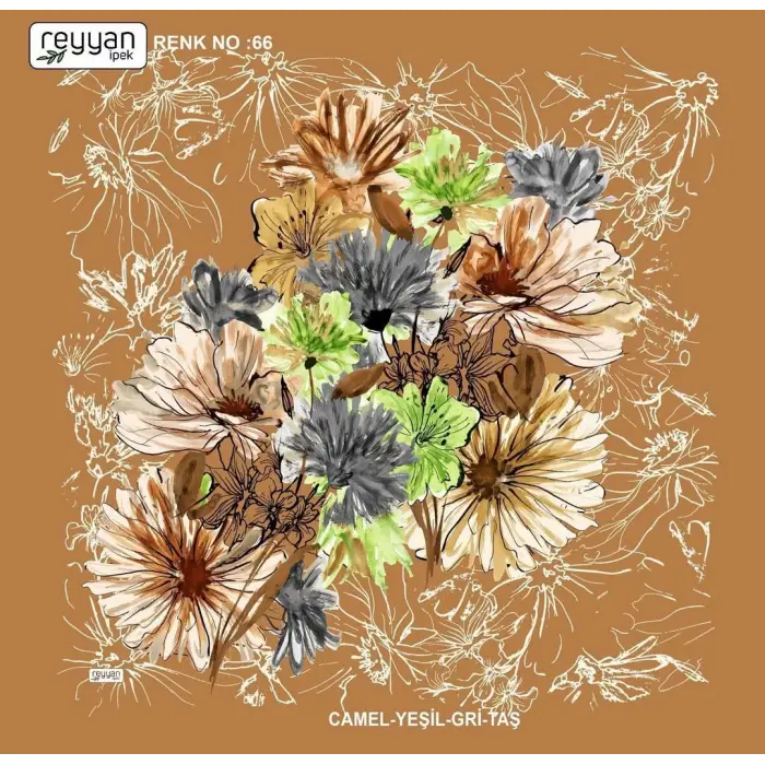 Reyyan İpek 100 cm Desenli Oyalık Yazma (ryyn-450-07)