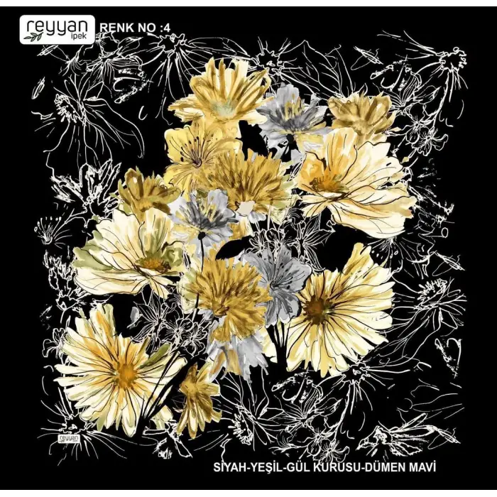 Reyyan İpek 100 cm Desenli Oyalık Yazma (ryyn-450-09)