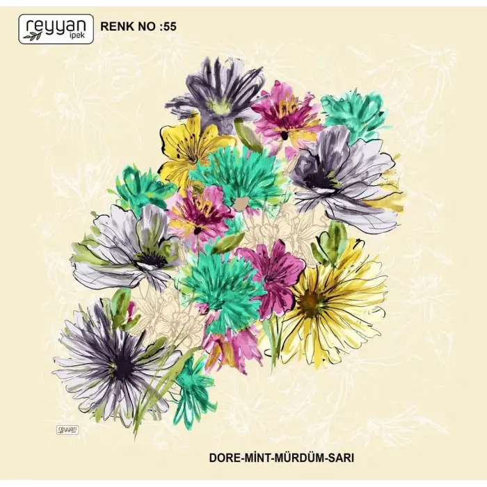 Reyyan İpek 100 cm Desenli Oyalık Yazma (ryyn-450-10)