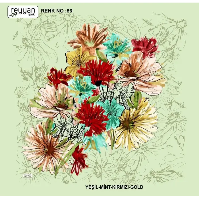 Reyyan İpek 100 cm Desenli Oyalık Yazma (ryyn-450-11)