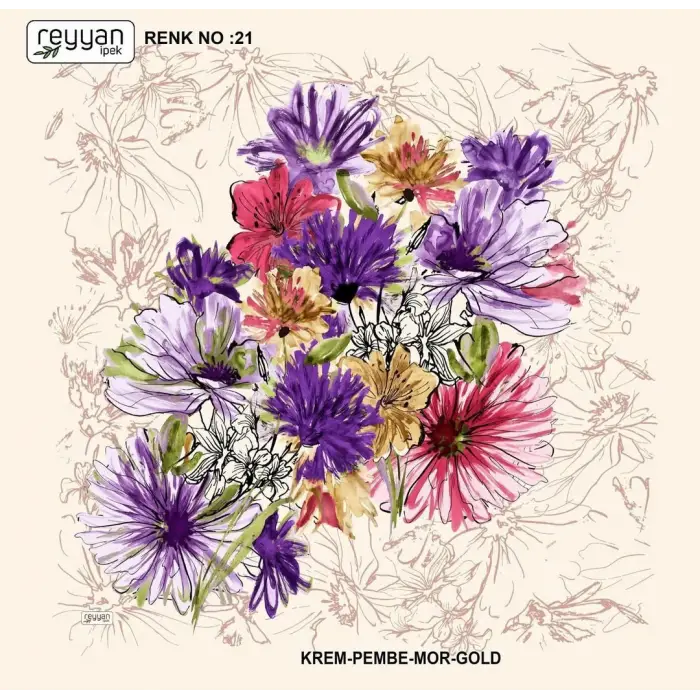 Reyyan İpek 100 cm Desenli Oyalık Yazma (ryyn-450-15)