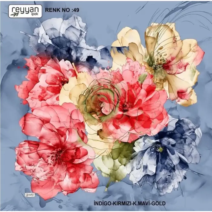 Reyyan İpek 100 cm Desenli Oyalık Yazma (ryyn-451-01)