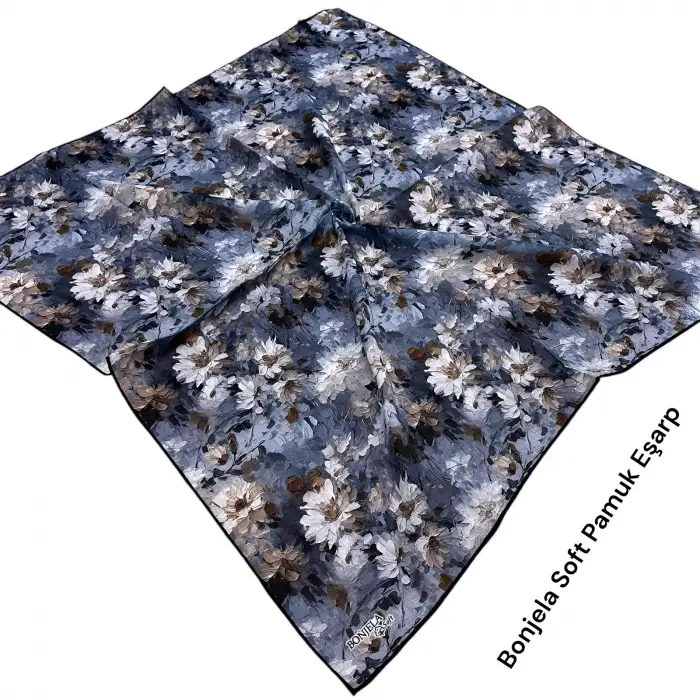 Bonjela El Dikişli Dijital Soft Eşarp-soft58-03