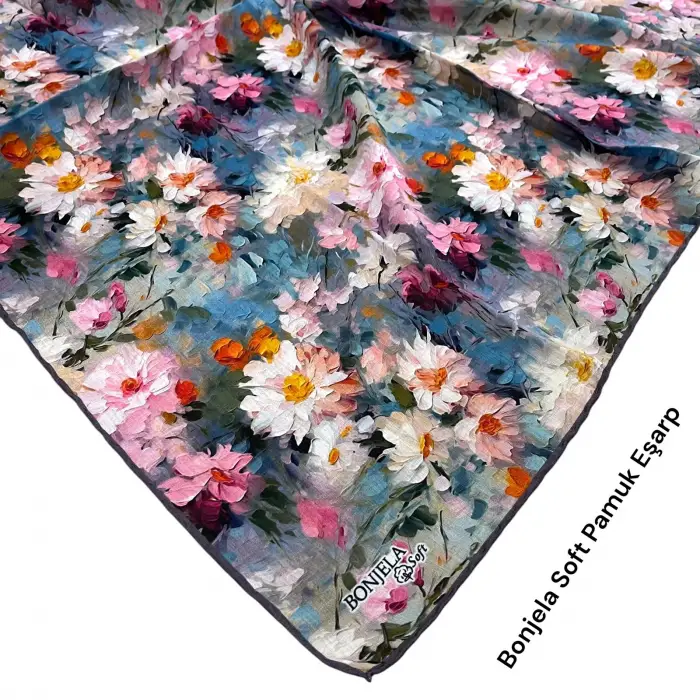 Bonjela El Dikişli Dijital Soft Eşarp-soft58-04