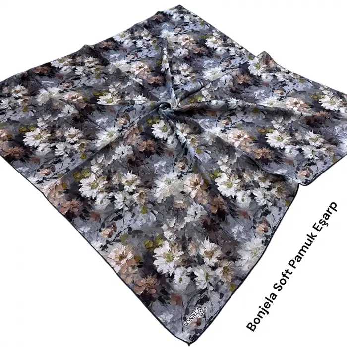 Bonjela El Dikişli Dijital Soft Eşarp-soft58-05