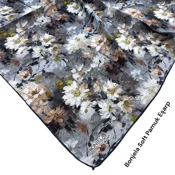 Bonjela El Dikişli Dijital Soft Eşarp-soft58-05
