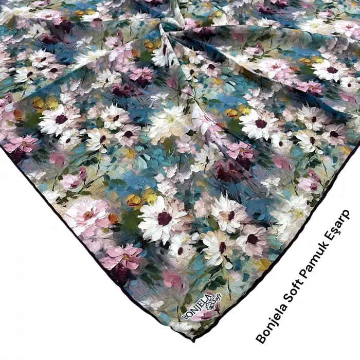 Bonjela El Dikişli Dijital Soft Eşarp-soft58-06