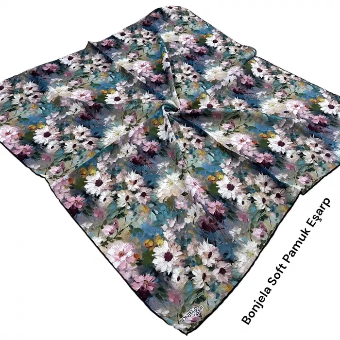 Bonjela El Dikişli Dijital Soft Eşarp-soft58-06