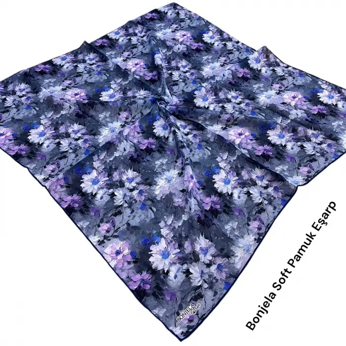 Bonjela El Dikişli Dijital Soft Eşarp-soft58-07
