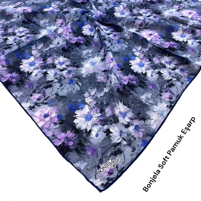 Bonjela El Dikişli Dijital Soft Eşarp-soft58-07