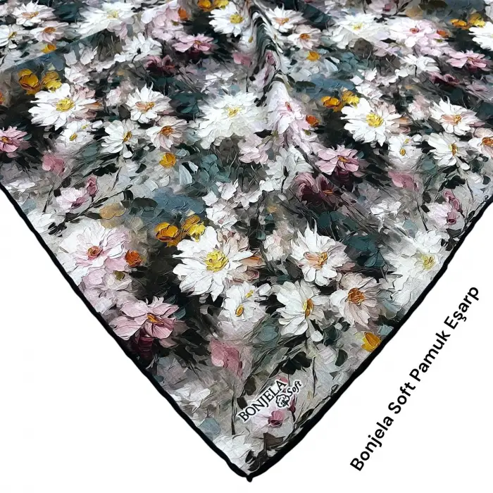 Bonjela El Dikişli Dijital Soft Eşarp-soft58-15
