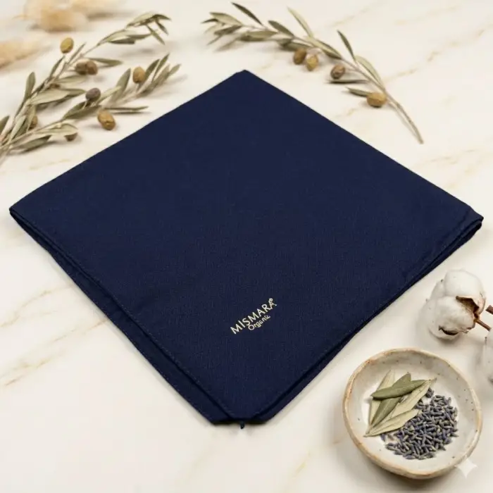 Mismara Organik Pamuk Eşarp -(Lacivert)-(MOE01-03)