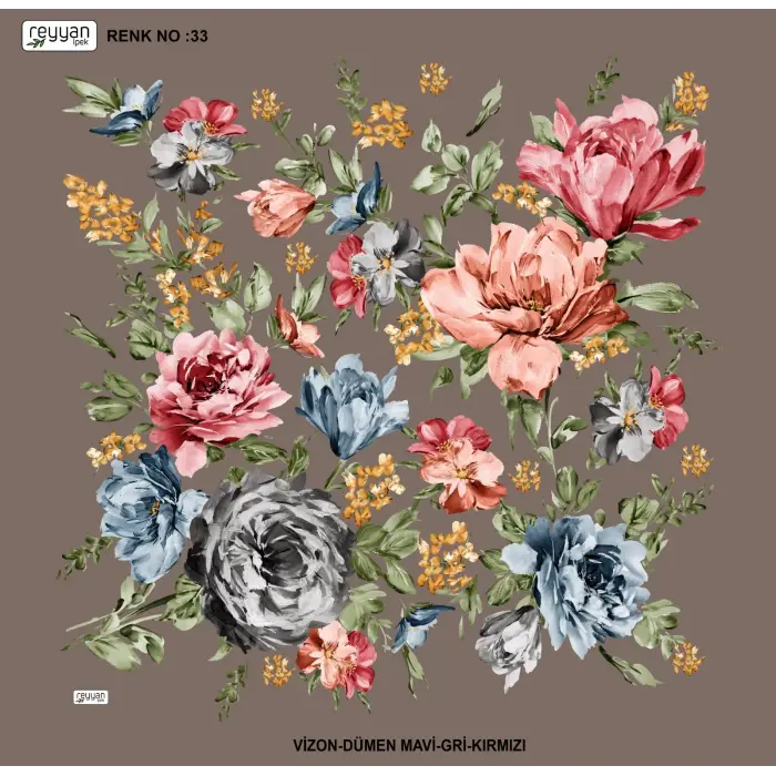 Reyyan İpek 100 cm Desenli Oyalık Yazma (ryyn-454-40)