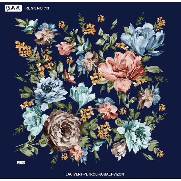 Reyyan İpek 100 cm Desenli Oyalık Yazma (ryyn-454-38)