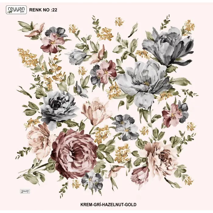 Reyyan İpek 100 cm Desenli Oyalık Yazma (ryyn-454-36)