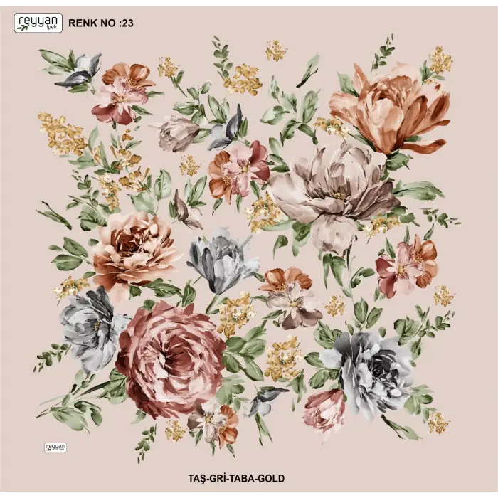 Reyyan İpek 100 cm Desenli Oyalık Yazma (ryyn-454-35)