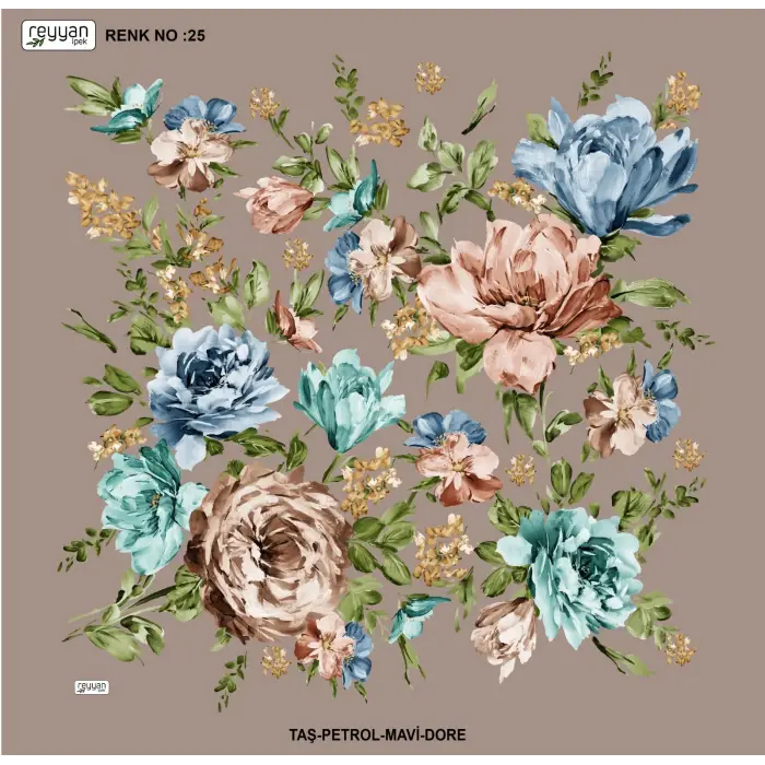 Reyyan İpek 100 cm Desenli Oyalık Yazma (ryyn-454-33)