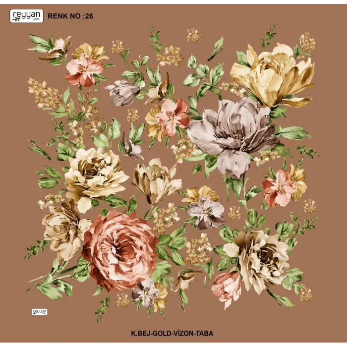 Reyyan İpek 100 cm Desenli Oyalık Yazma (ryyn-454-32)