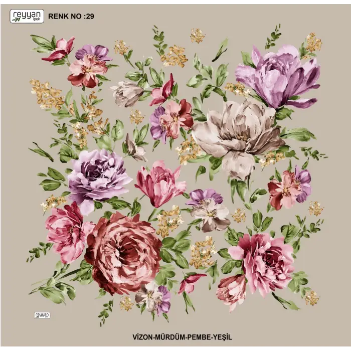 Reyyan İpek 100 cm Desenli Oyalık Yazma (ryyn-454-30)