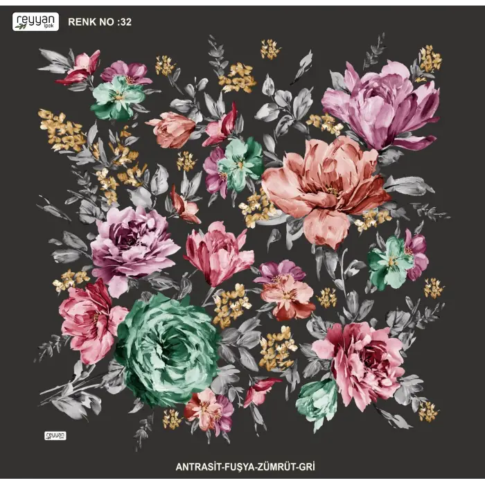 Reyyan İpek 100 cm Desenli Oyalık Yazma (ryyn-454-28)