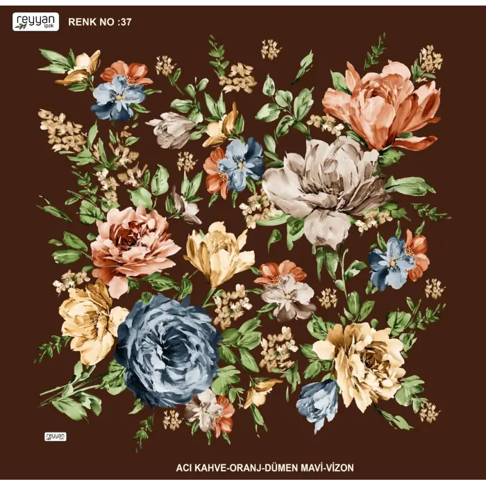 Reyyan İpek 100 cm Desenli Oyalık Yazma (ryyn-454-26)