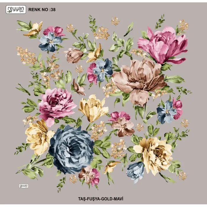 Reyyan İpek 100 cm Desenli Oyalık Yazma (ryyn-454-25)