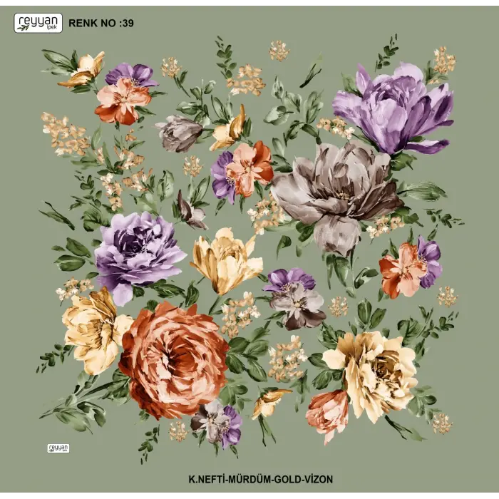 Reyyan İpek 100 cm Desenli Oyalık Yazma (ryyn-454-24)