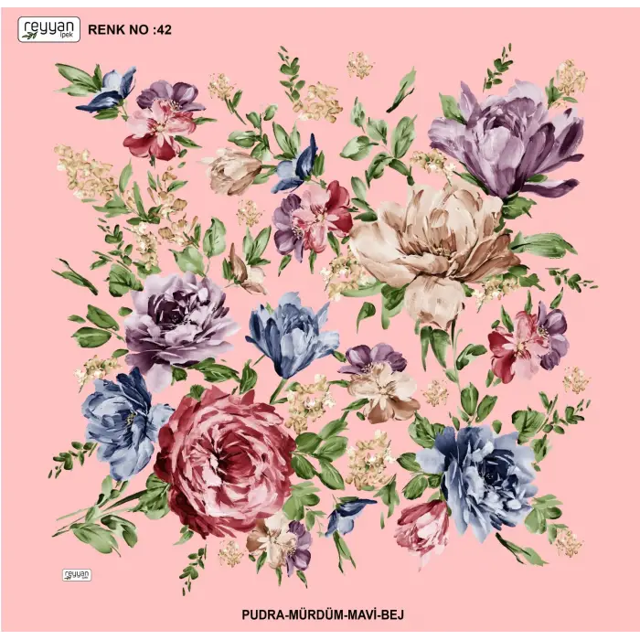 Reyyan İpek 100 cm Desenli Oyalık Yazma (ryyn-454-23)