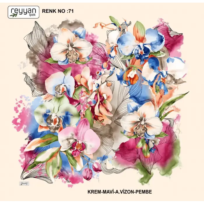 Reyyan İpek 100 cm Oyalık Yazma (ryyn-370-04)