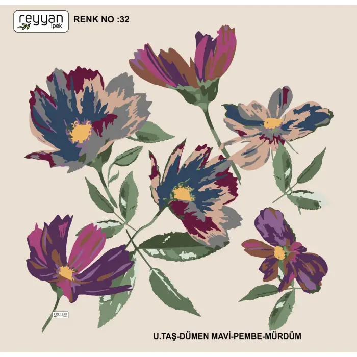 Reyyan İpek 100 cm Oyalık Yazma (ryyn-382-13)