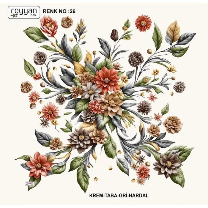 Reyyan İpek 100 cm Oyalık Yazma (ryyn-387-02)