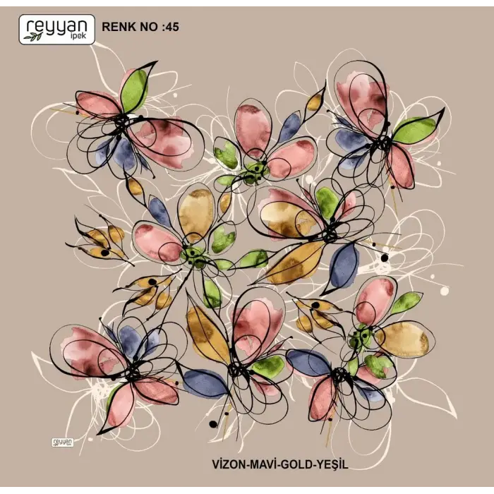 Reyyan İpek 100 cm Oyalık Yazma (ryyn-397-18)