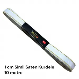 1 cm Simli Saten Kurdele (10 mt.) - (SSK-01-07)