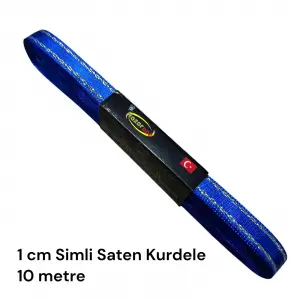 1 cm Simli Saten Kurdele (10 mt.) - (SSK-01-06)