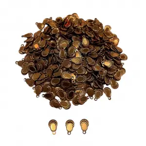 Pleksi Oya İşleme Pulu Hürrem Küpe Model (Bakır Sarı) (pul05-01)